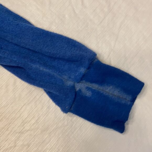 Blue Long Sleeve Distressed Top - Picture 4 of 6